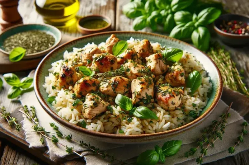 Arroz de Frango com Ervas Frescas