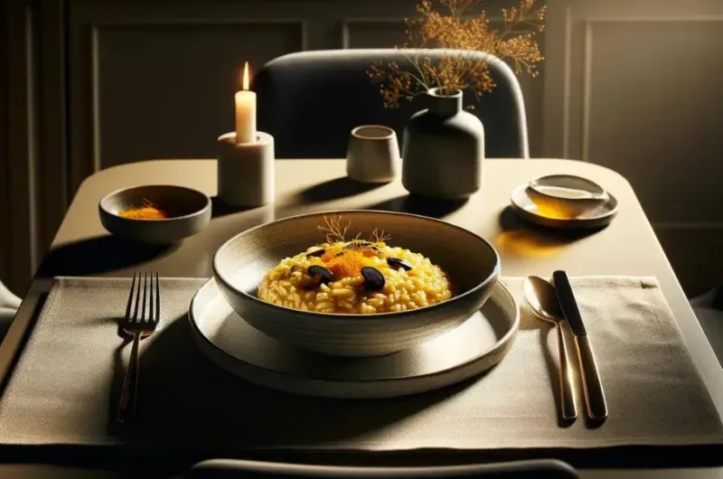 Risotto de Açafrão e Cogumelos