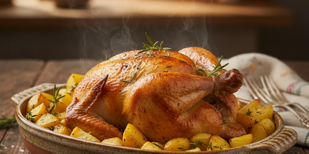 Frango Assado com Batatas: O Clássico Almoço de Domingo Português - frango assado com batatas