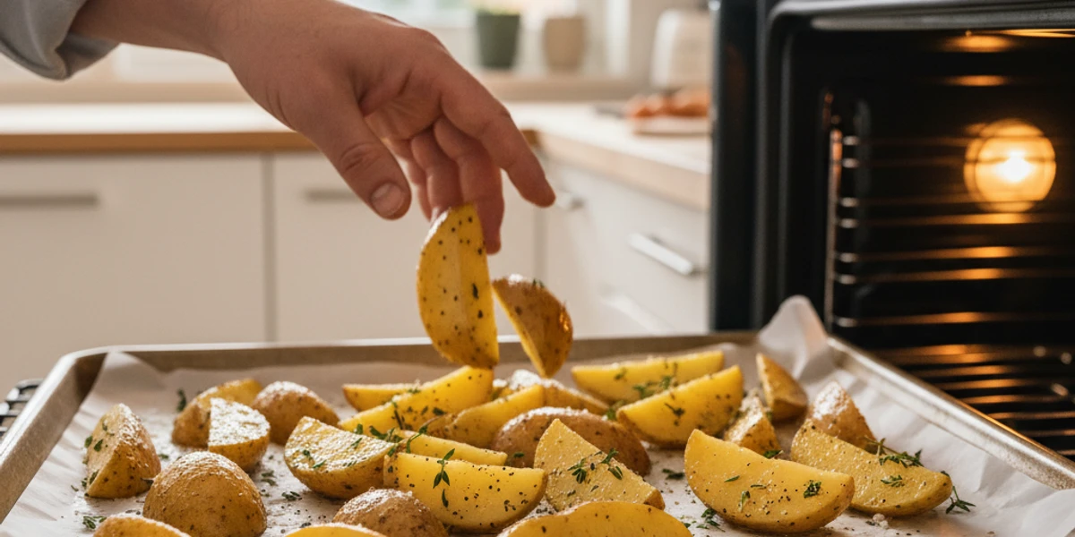 Preparar as Batatas e o Forno para o Frango no Forno