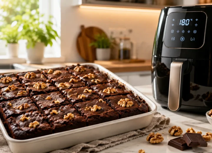 Brownies de Chocolate Molhadinhos na Air Fryer