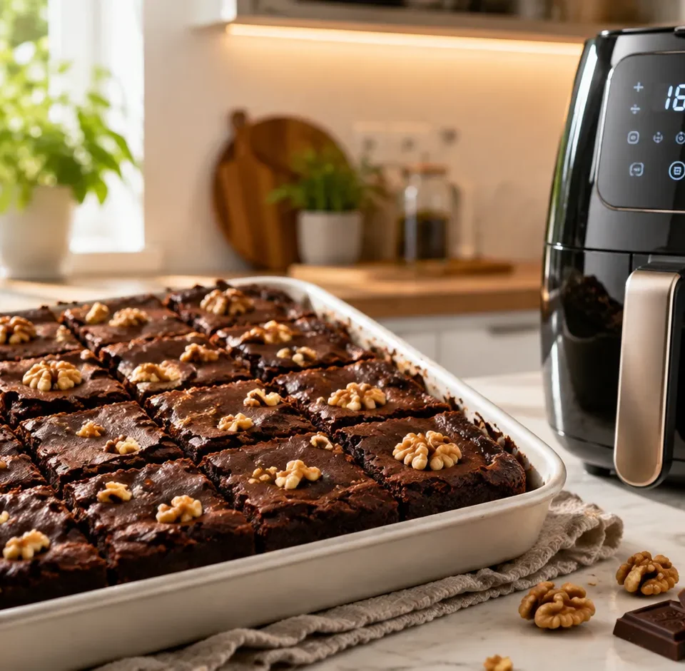 Brownies de Chocolate Molhadinhos na Air Fryer