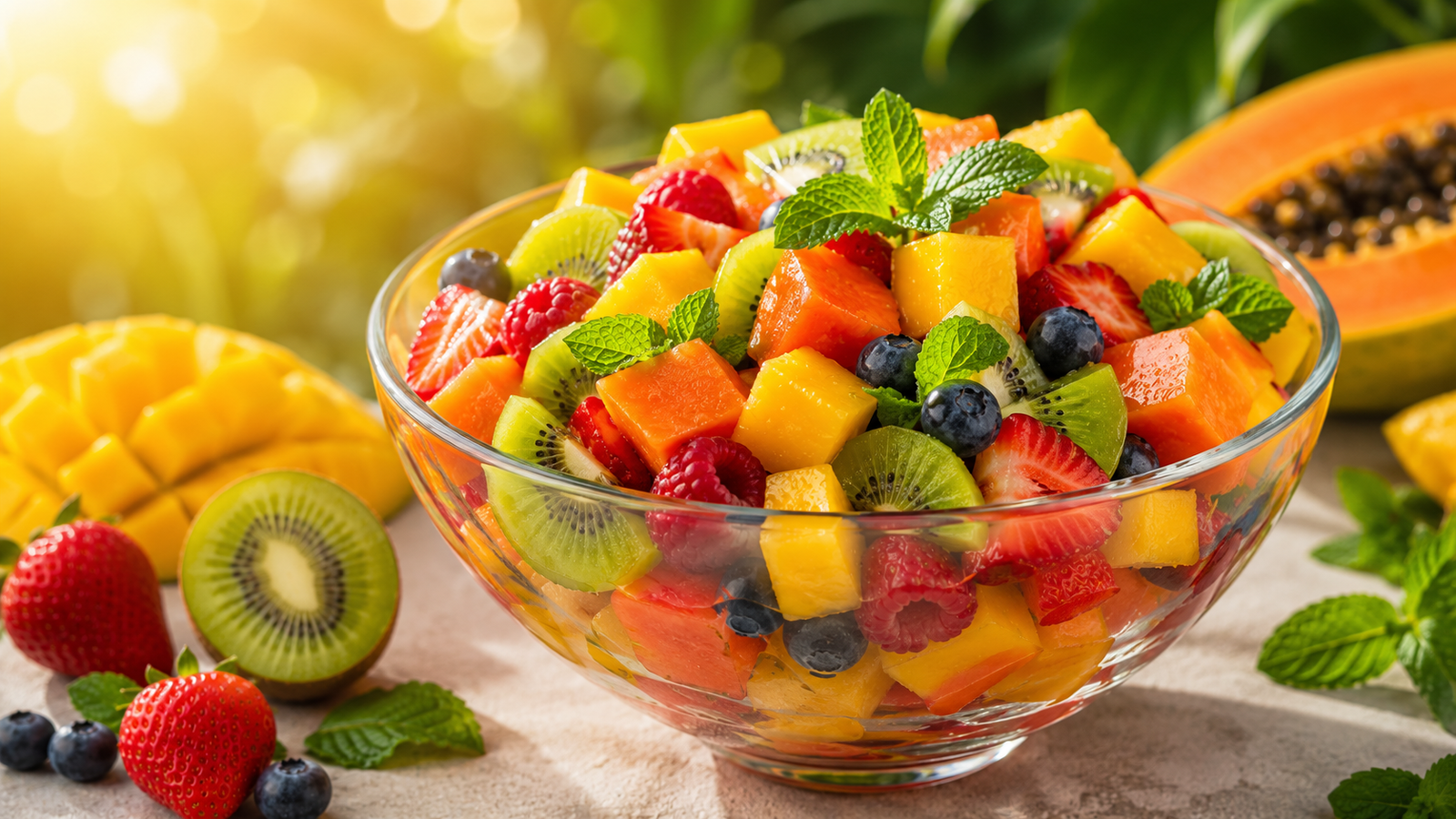 Salada de Frutas Tropicais para Prolongar o Bronze