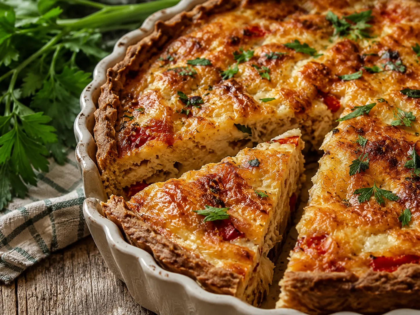 Tarte de peixe com pimento fumado
